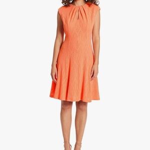 London Times Fit & Flare in‎ Peach Amber Size XL NWT